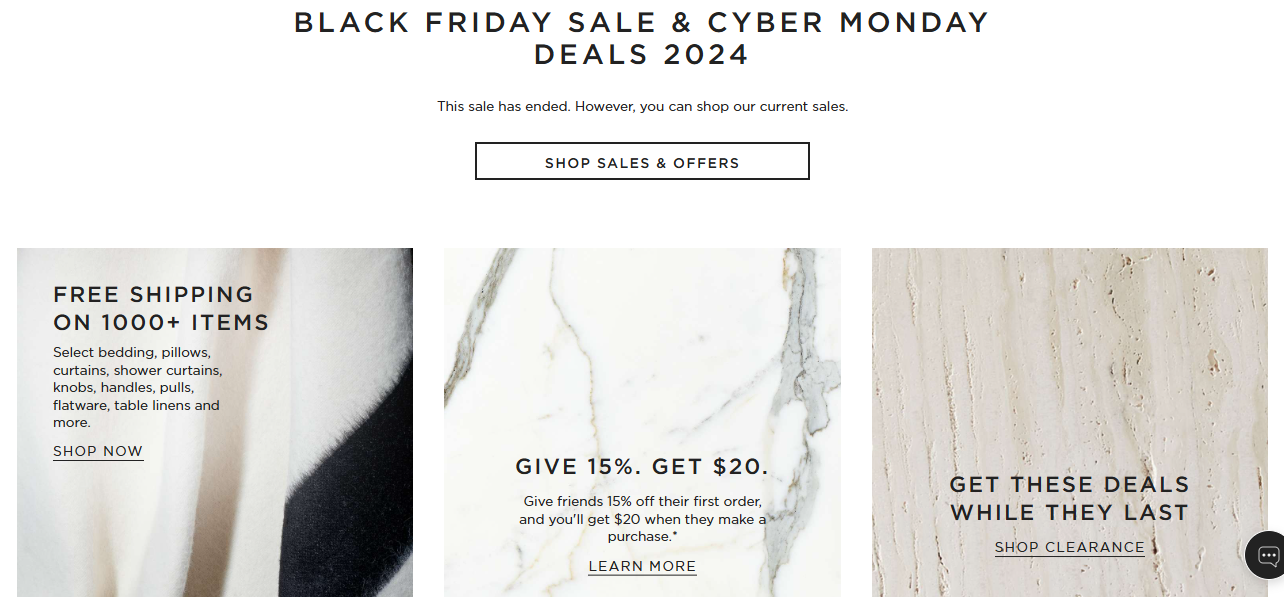 CB2’s Black friday holiday show multiple discounts for customers